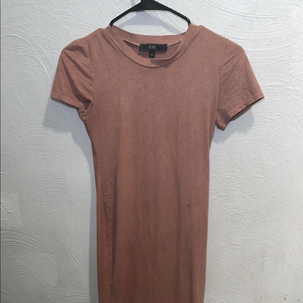 Zara Tan Short Sleeve Dress